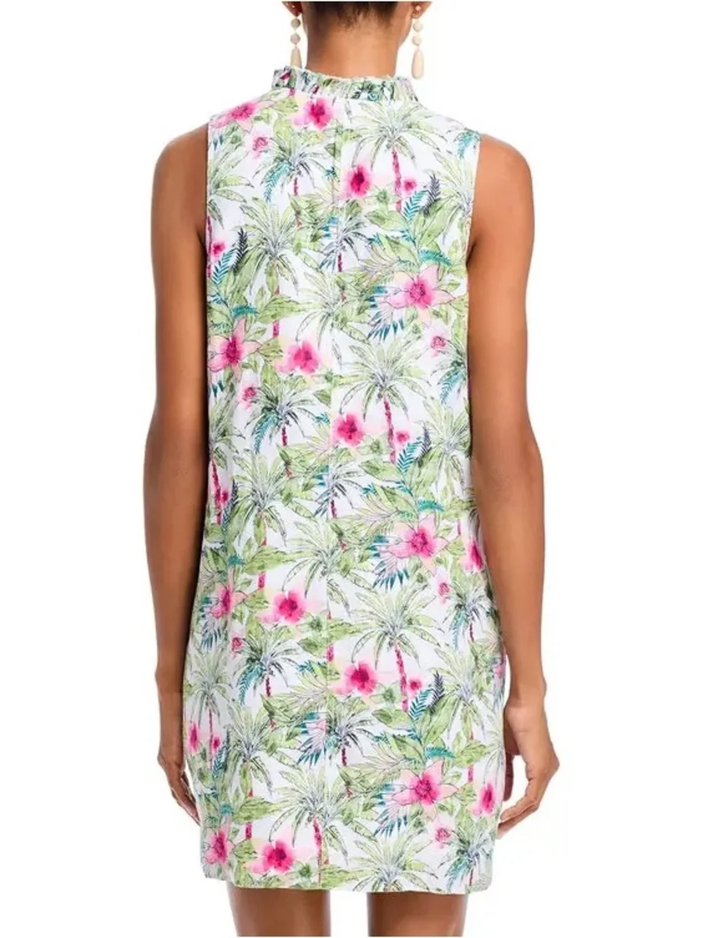 Tommy Bahama Tropical Floral Shift Dress Women’s Sz Small Pink Palm Print - Picture 3 of 5